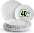 Trendables Scalloped Paper Plates 8.5 Inch & 10.5 Inch 40 Pcs Dinner Plate Set by Trendables