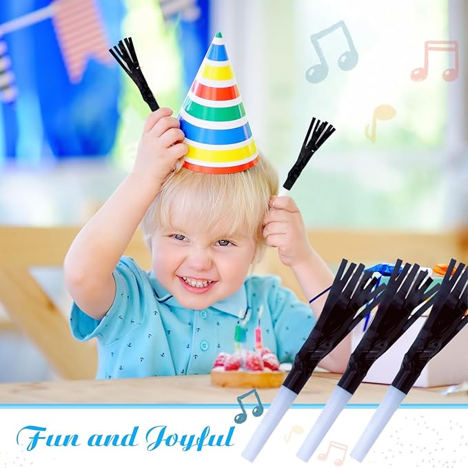 Metallic Fringed Noise Makers, for Baby Shower, Kids Birthday, New Year Party - Image 5