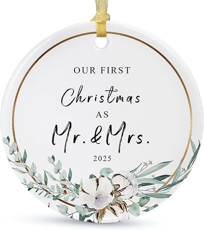 2025 First Christmas Married Ornament, First Year as Mr and Mrs Christmas by SIABERTERL