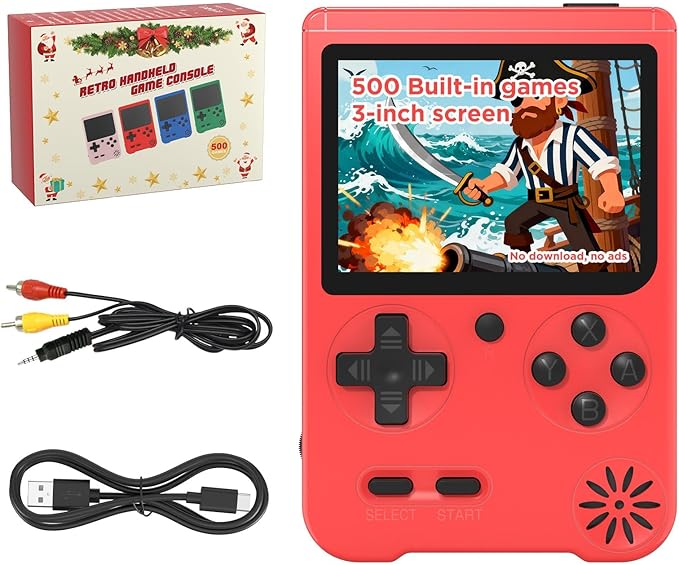 Retro Handheld Game Console, 3-inch Portable Game Console by AvainalyWirelessChargeCase