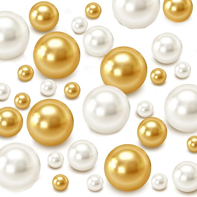 120 PCS 8/14/20mm No Hole Polish Pearl Beads by Cusmation