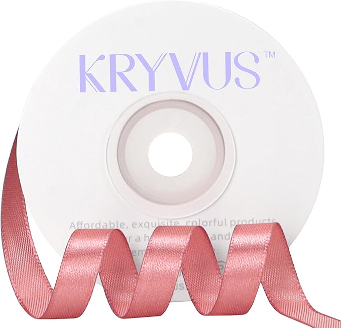 Rose Gold Satin Ribbon 3/8 inch X Continuous 25 Yards, Single Face Polyester by Kryvusribbon