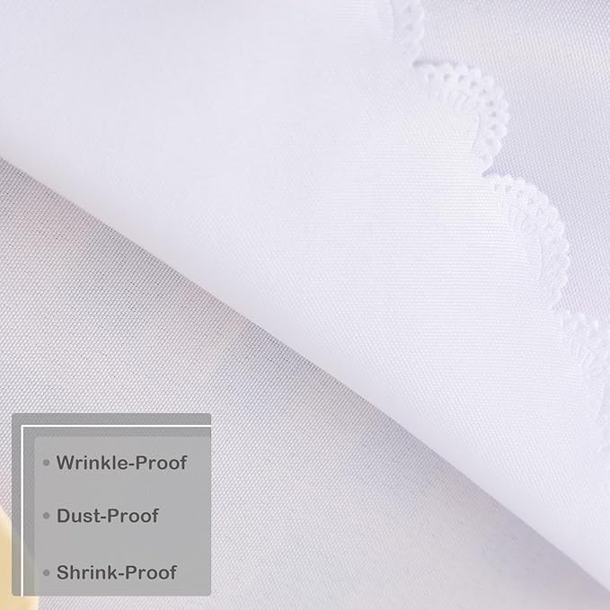 Small Square White Tablecloth 24 x 24 Inch Polyester Fabric Washable Table - Image 5