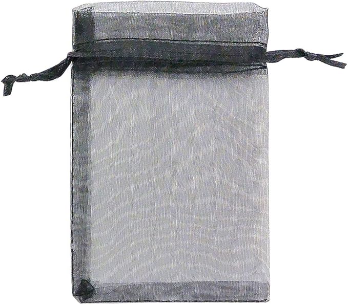 TheDisplayGuys 48-Pack 6x8 Black Sheer Organza Gift Bags - Image 2
