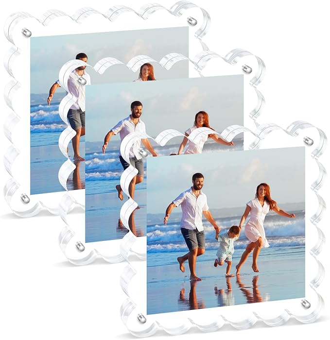 3Pack Clear Magnetic Picture Frames 5×5 Inch by Chivalral
