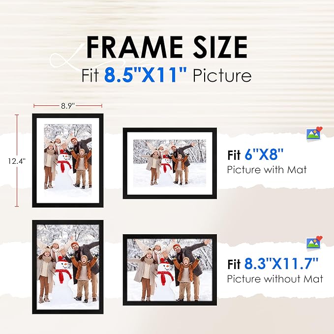 FIXSMITH A4 Picture Frame Set of 2, Display Pictures 6x8 - Image 2