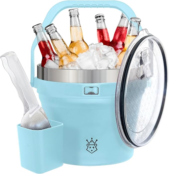 Insulated Ice Bucket with Lid & Scoop-XL Double-Walled, bar Essentials by Unknown