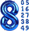 Navy Blue Giant Number 8 Balloon 40 Inch, 8th Eight Blue Birthday Decorations by Upgesy