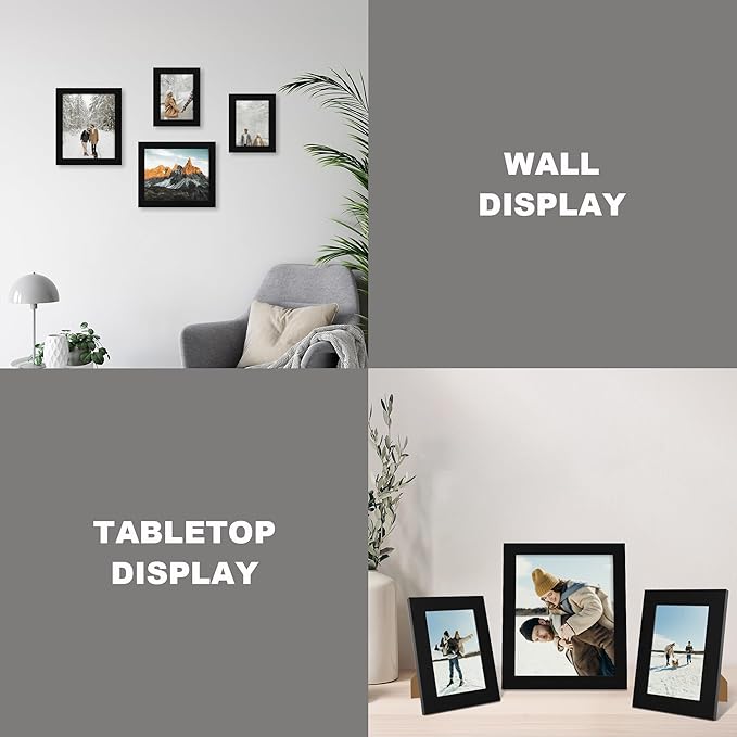 4x6 Picture Frame Set of 4, High Definition Glass Black Picture Frame, 4 x 6 - Image 6