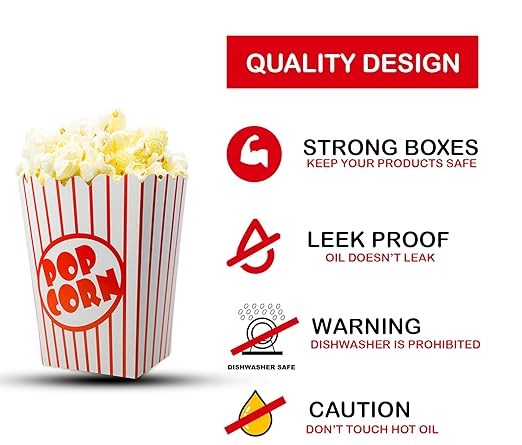 50 Pack Popcorn Boxes Movie Night Popcorn Bags - Image 6