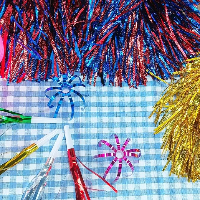 Lovecheer 24/60PCS Glitter Noise Makers Metallic Fringed Party Blowers - Image 6