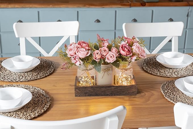 Mkono Mason Jar Lights Centerpiece Table Decorations - Image 3