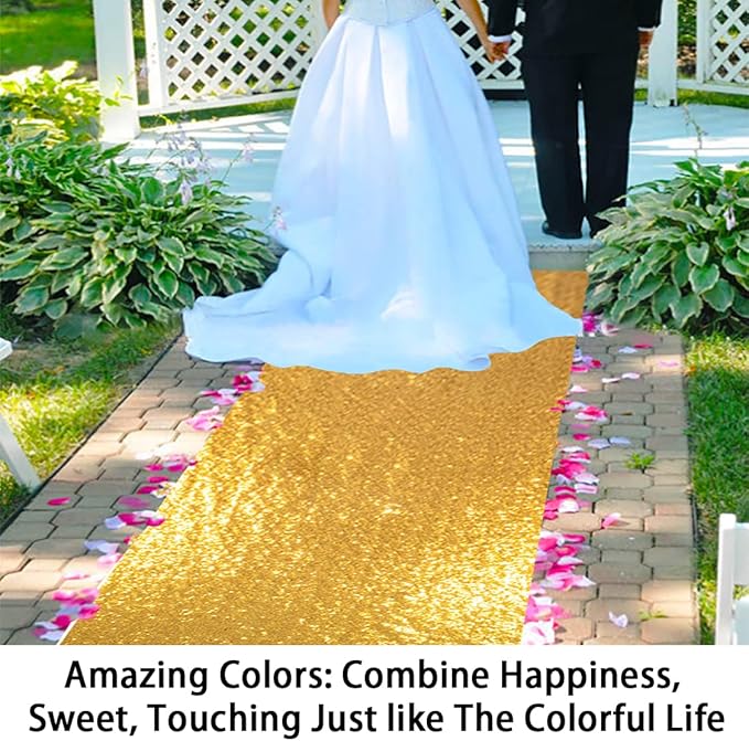 ShinyBeauty Gold Aisle Runners 2FTx15FT Carpet Runner - Image 3