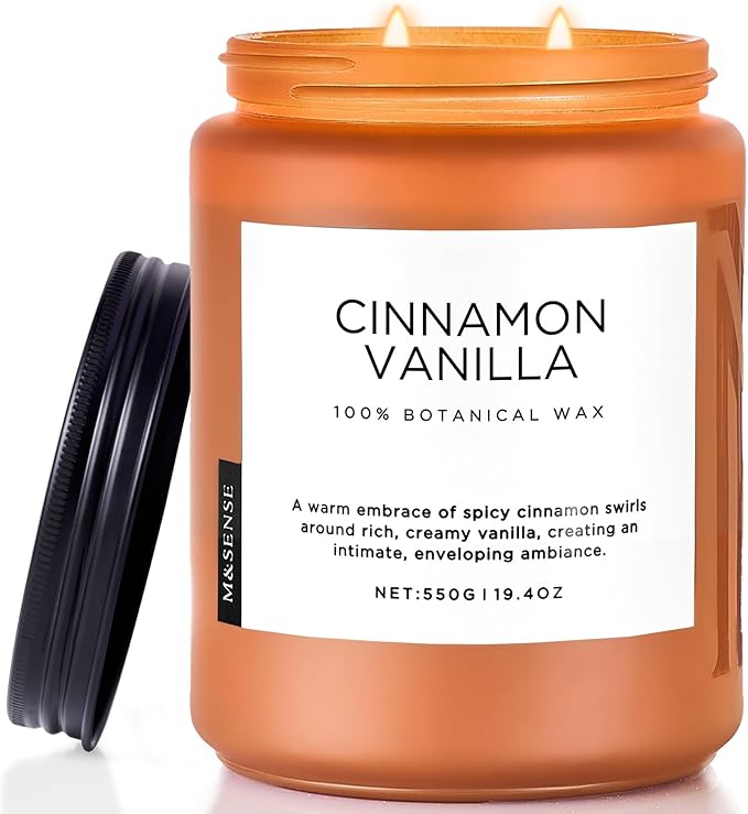 M&SENSE Cinnamon Vanilla Fall Scented Candles by MSENSE