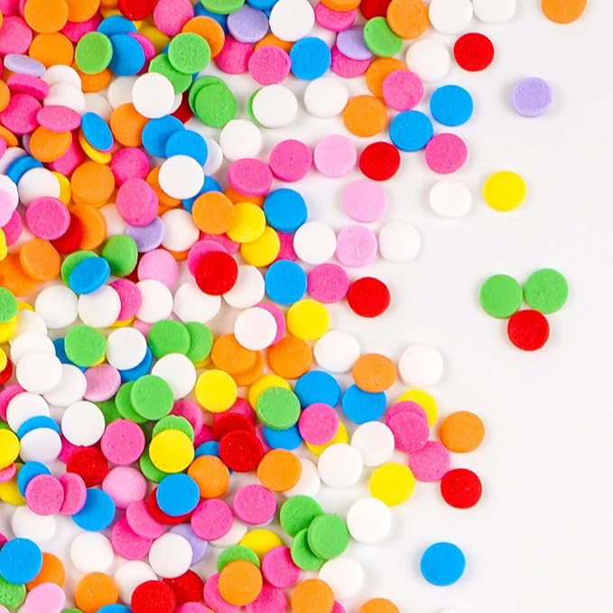 Rainbow Round Sprinkles, Birthday Confetti Edible Cake Decorations, Round - Image 5