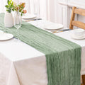 2 Pcs Sage Green Cheesecloth Table Runner by Unknown