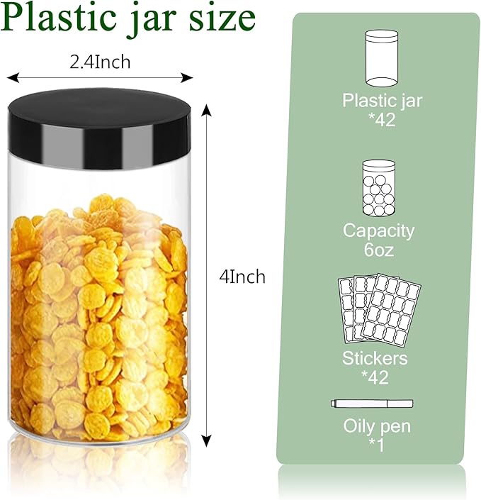 Plastic Jars with Lids 6OZ 42PCS Small Empty Slime Cosmetics Containers Clear - Image 2