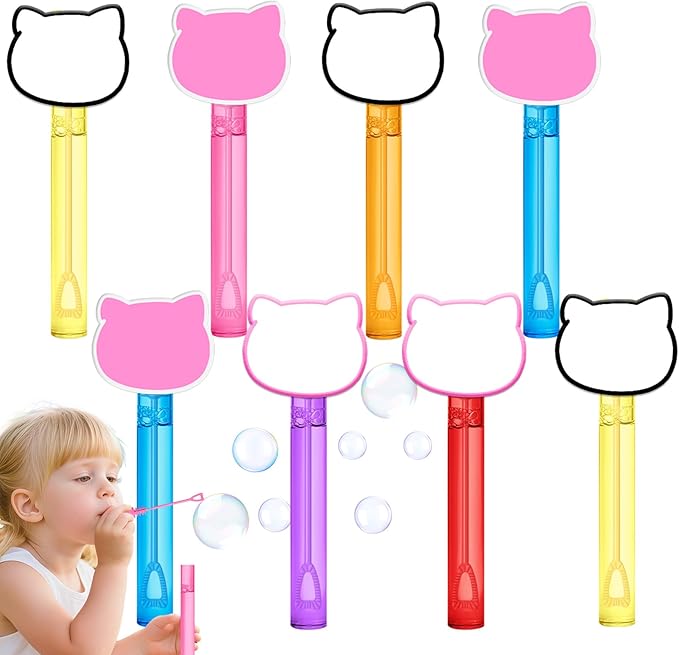 AFZMON Kitten Cat Bubble Wands for Kids, Kitty Mini Bubbles Birthday Gift Toy by AFZMON
