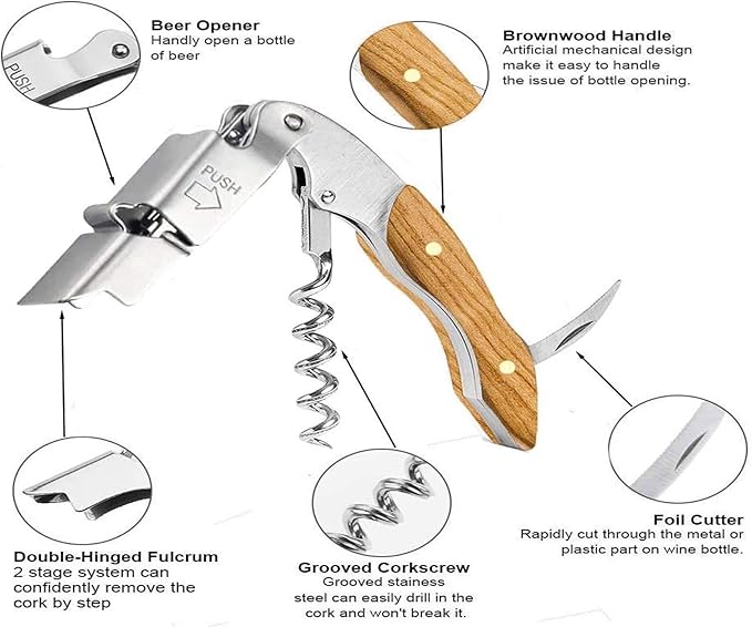 Professional Waiter Corkscrew Wine Key - Image 3