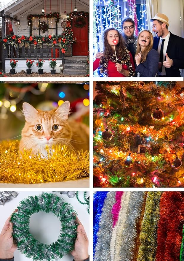 Mandala Crafts Red Tinsel Garland - Image 5