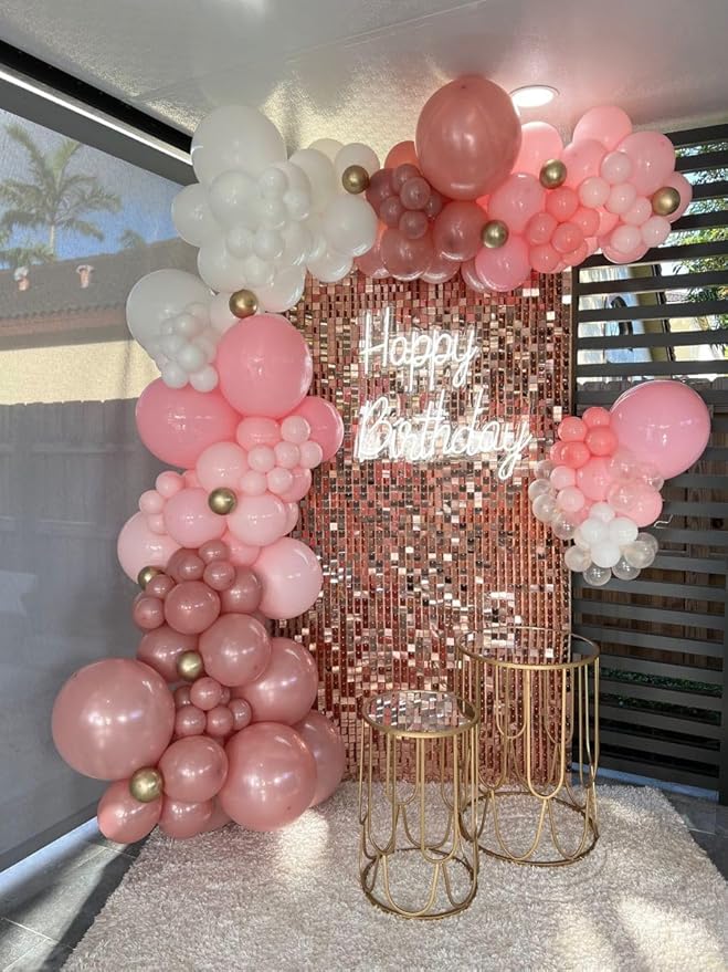 Pink Balloons Set, 12 Inch Metallic Pink Pearl Pink Macaron Pink Light Pink - Image 8