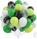60pcs 12inch Green and Black Balloons by Vicduotex