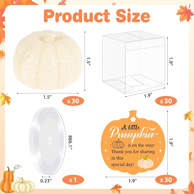 30 Set Pumpkin Soap Baby Shower Favors, Mini Pumpkin Soap Baby Shower - Image 3
