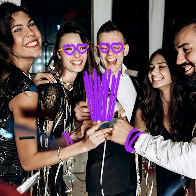 60 Pack 8” Purple Glow Sticks Bulk Bright Glow Sticks - Image 4