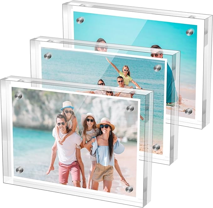 810 Inches Acrylic Frames, Double Sided Frameless Photo Display Stand by M-sorflly