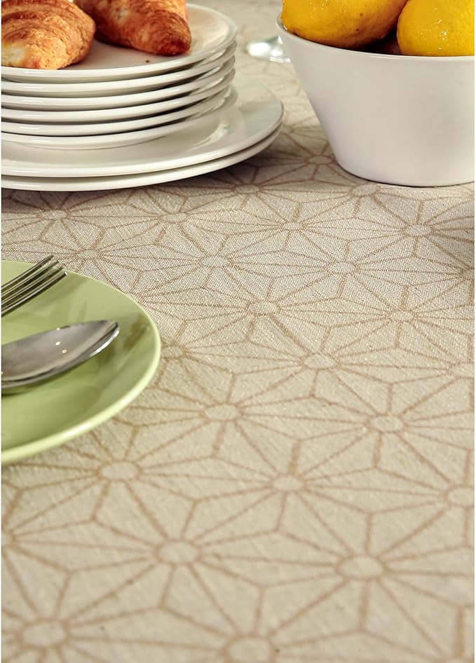 patdrea Designer Linen Rectangle Table Cloth, Vintage Anti-Wrinkle Durable - Image 4