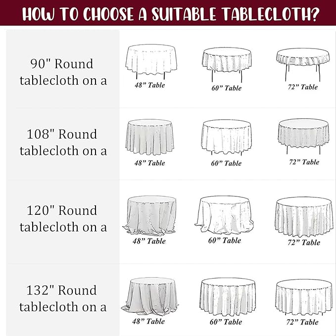 8 Pack Premium Round Tablecloth 120 Inch Round Table Covers Bulk Washable - Image 7