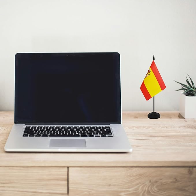 2 Pack Spain Desk Flag Set, Spanish Desktop Small Miniature Table Office Flag - Image 5
