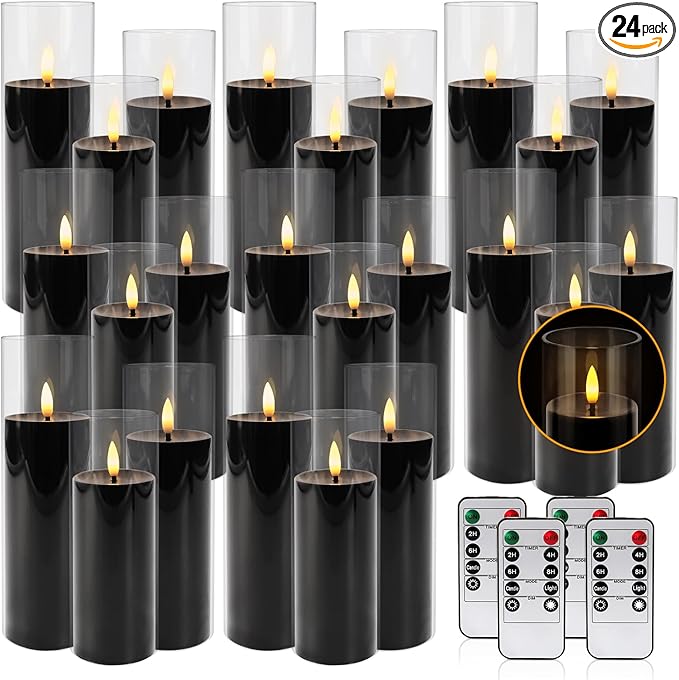 24Pack Black Flickering Flameless LED Candles by fclayvts