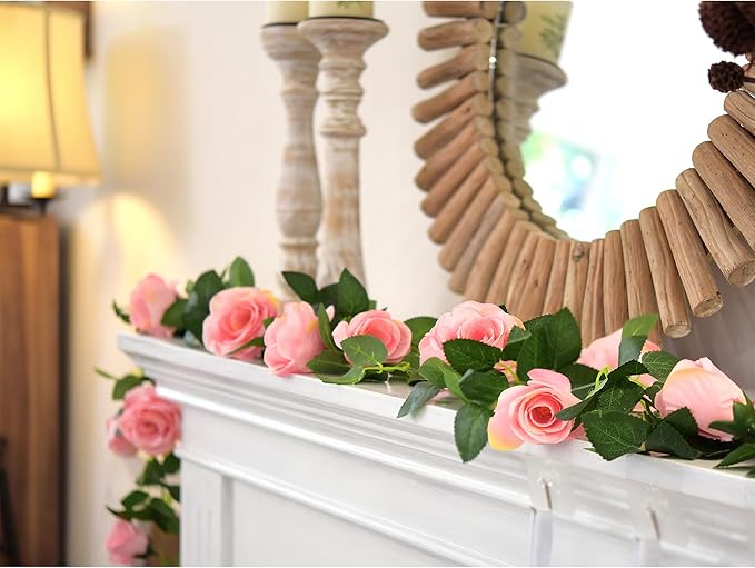 FiveSeasonStuff 28 Ft 4 Rose Silk Flower Garlands Artificial Flowers Decoration - Image 7