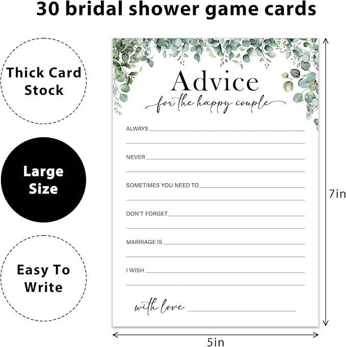 Eucalyptus Bridal Shower Game Cards - Image 2