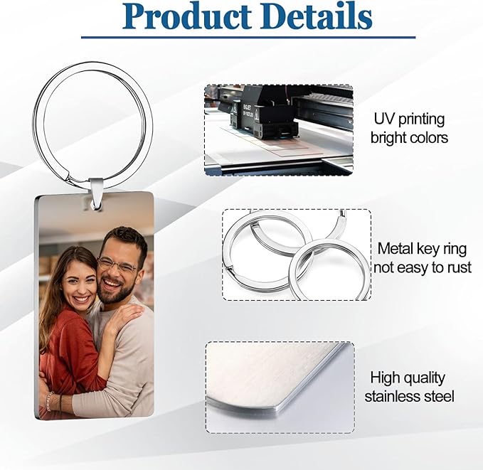 Custom Keychain with Picture, Personalized Keychain with Engraved Photo/Text - Image 3