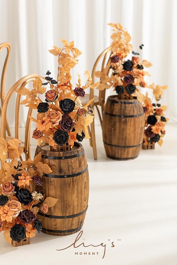 Ling's Moment 17.5" Tall Standing Artificial Flowers Arrangements 4pcs Fall - Image 3