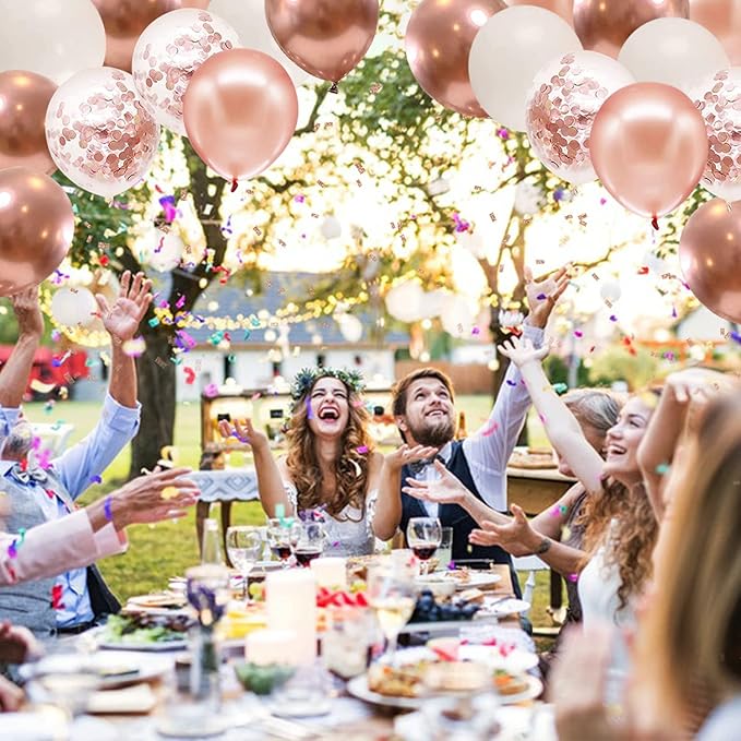 Rose Gold Confetti Balloons - Image 6