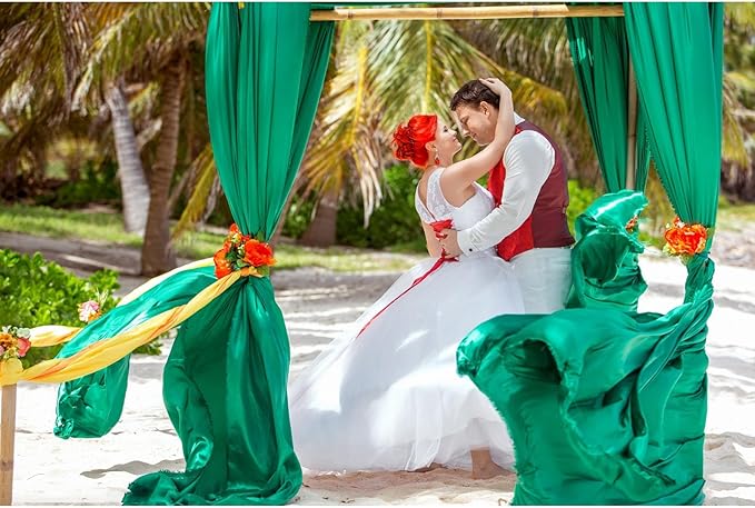 10ft x 10ft Deep Green Backdrop Curtains - Image 8