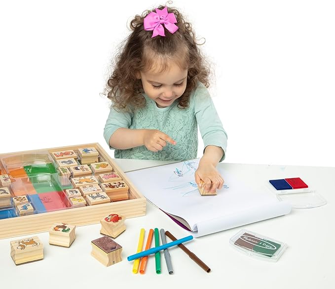 Melissa & Doug Deluxe Wooden Stamp Set: Animals - Image 3