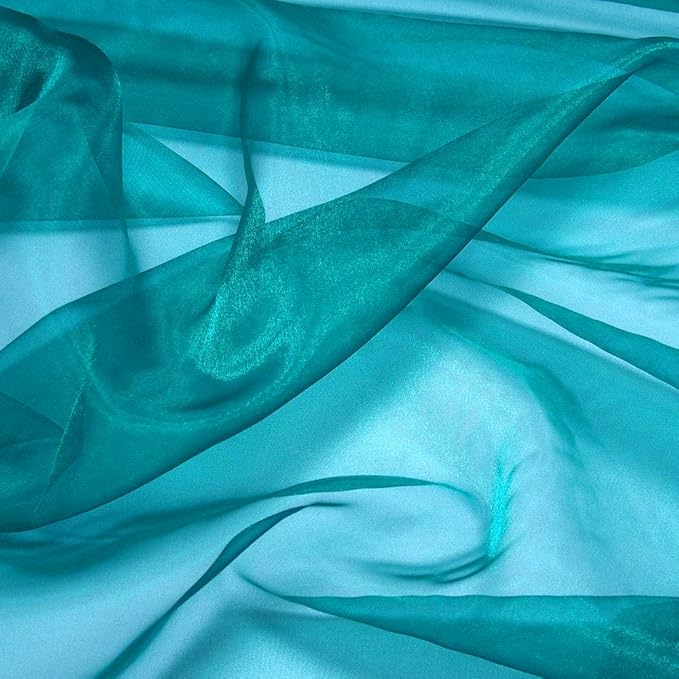 VDS Light Teal Organza Fabric, 75 Yards Continuous, 45” Wide, Wedding Party by VDS