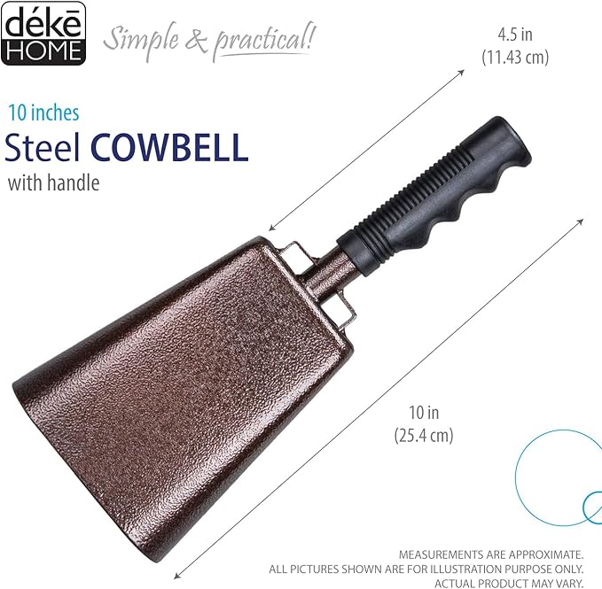 Deke Home - 2 Pack 10 Inch Steel Cowbells - Image 2