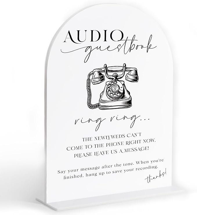 Audio Guest Book Sign, Audio Guest Book Wedding Phone, Bridal Shower Decor by Sxurt