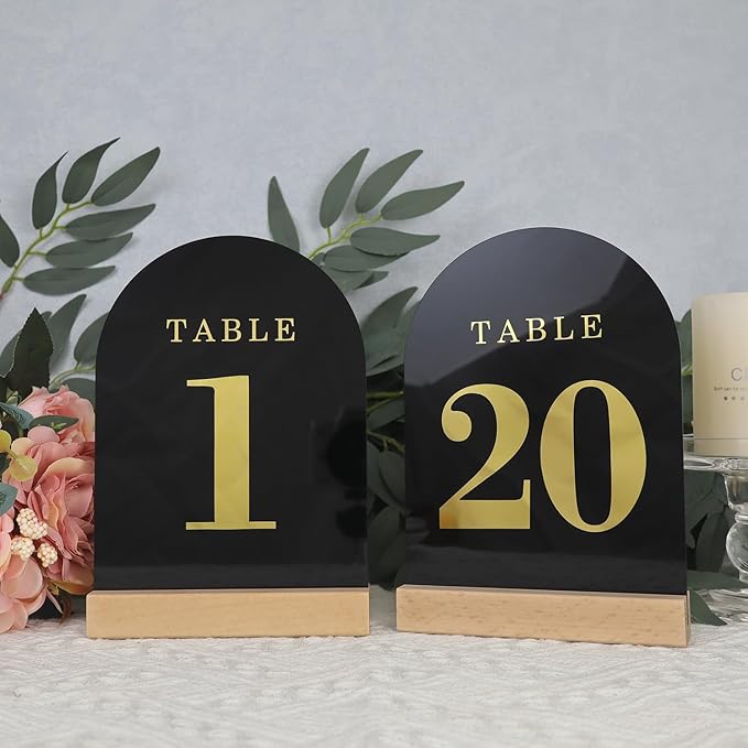 Wedding Table Numbers 1-20, Acrylic Arch Signs - Image 5