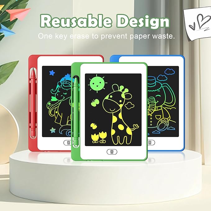 3 Pack LCD Writing Tablet for Kids, 6.5 Inch Colorful Doodle Board Drawing - Image 2
