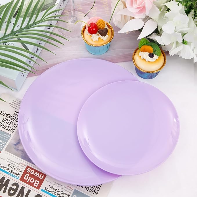 KIRE 60PCS Purple Plastic Plates Disposable - Image 6