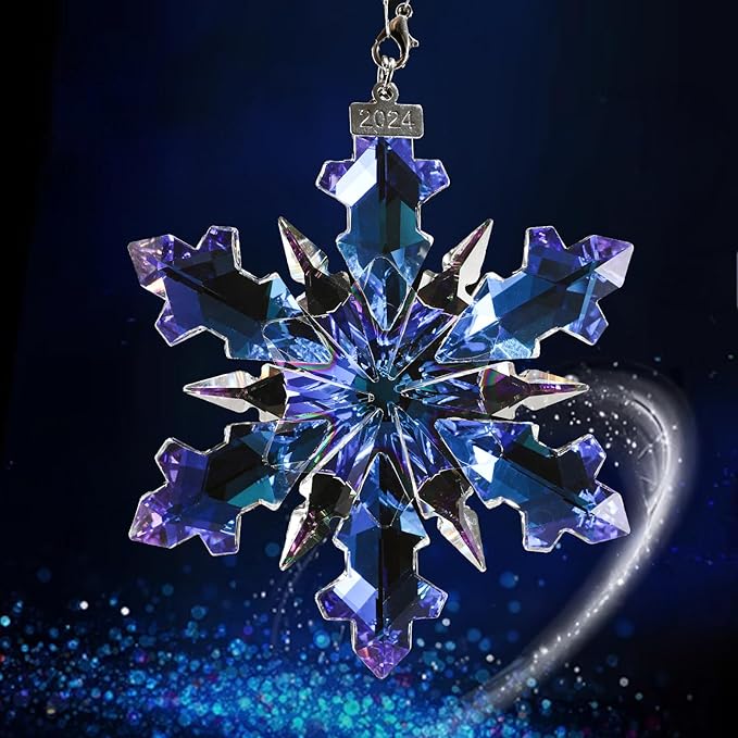 2024 Annual Edition Crystal Snowflake Ornament Christmas Ornament Home Decor by Maxistal