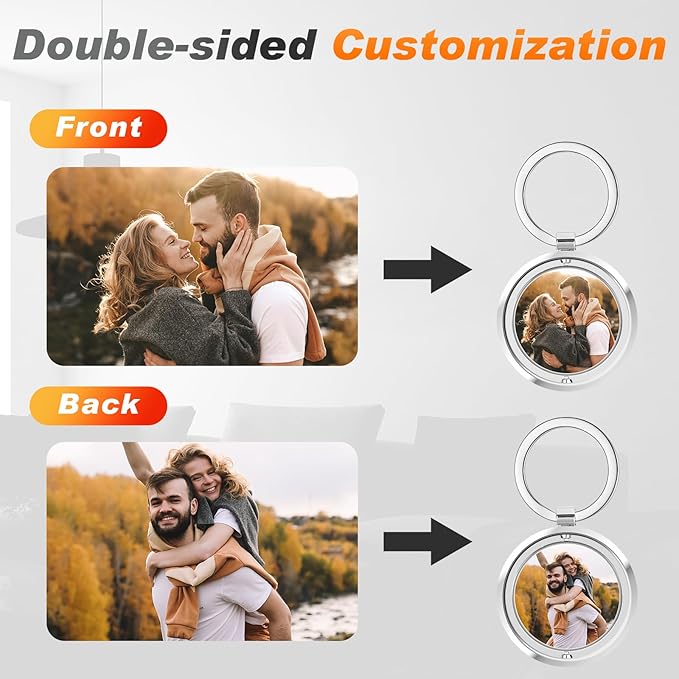 Custom Keychain with Picture, Personalized Photo Keychain with LOGO Text - Image 3