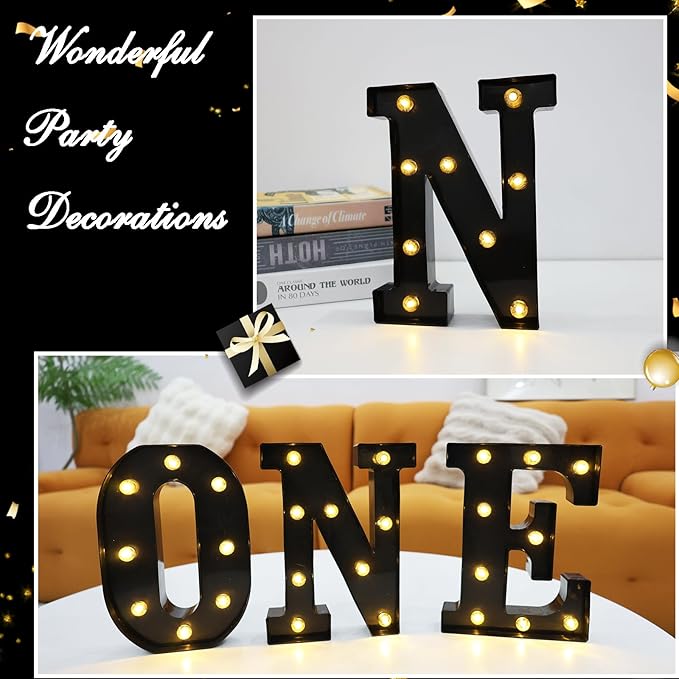 Led Marquee Letters, 8.58 Inch Black Light Up Letters, Small Led Letter Lights - Image 3