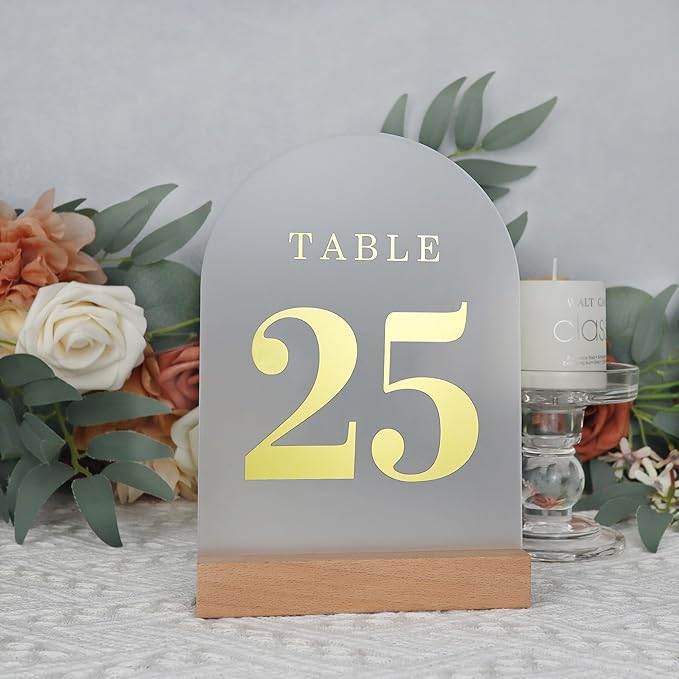 Wedding Table Numbers 1-25, Acrylic Arch Signs - Image 4